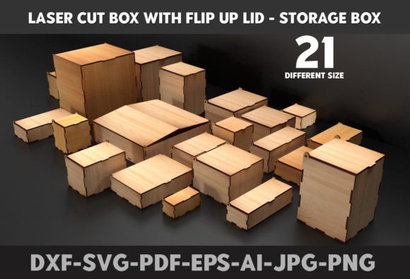 Download Laser Cut Box with Flip Lid Storage Box - Premium Resources