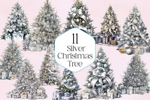 Download Silver Christmas Tree Clipart - Silver christmas tree Collection