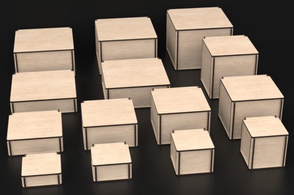Download Laser Cut Wooden Box Pack 1 Svg Files - Premium Bundle