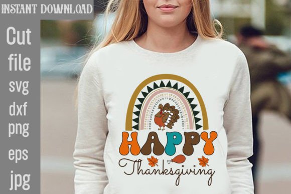 Download Happy Thanksgiving Retro PNG Sublimation - Happy thanksgiving Collection