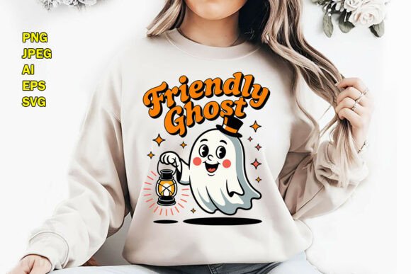 Download Friendly Ghost Cartoon T-Shirt Design - Friendly ghost Collection