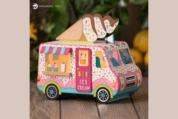 Download Ice Cream Truck Gift Box SVG - Premium Resources