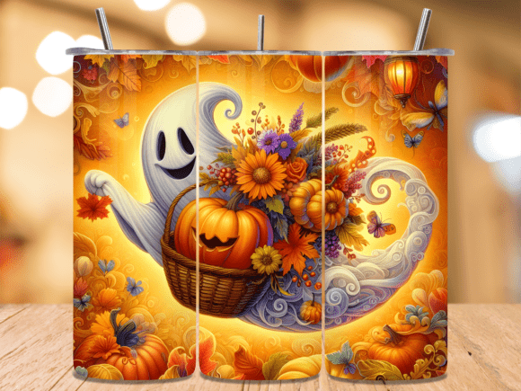 Download Friendly Ghost Pumpkin Basket Tumbler - Friendly ghost Collection