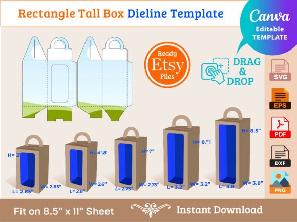 Download Rectangle Tall Box Template - Box Collection